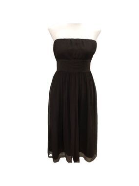 J. Crew brown,strapless,100% silk,  knee length, cocktail,prom dress. Size 8